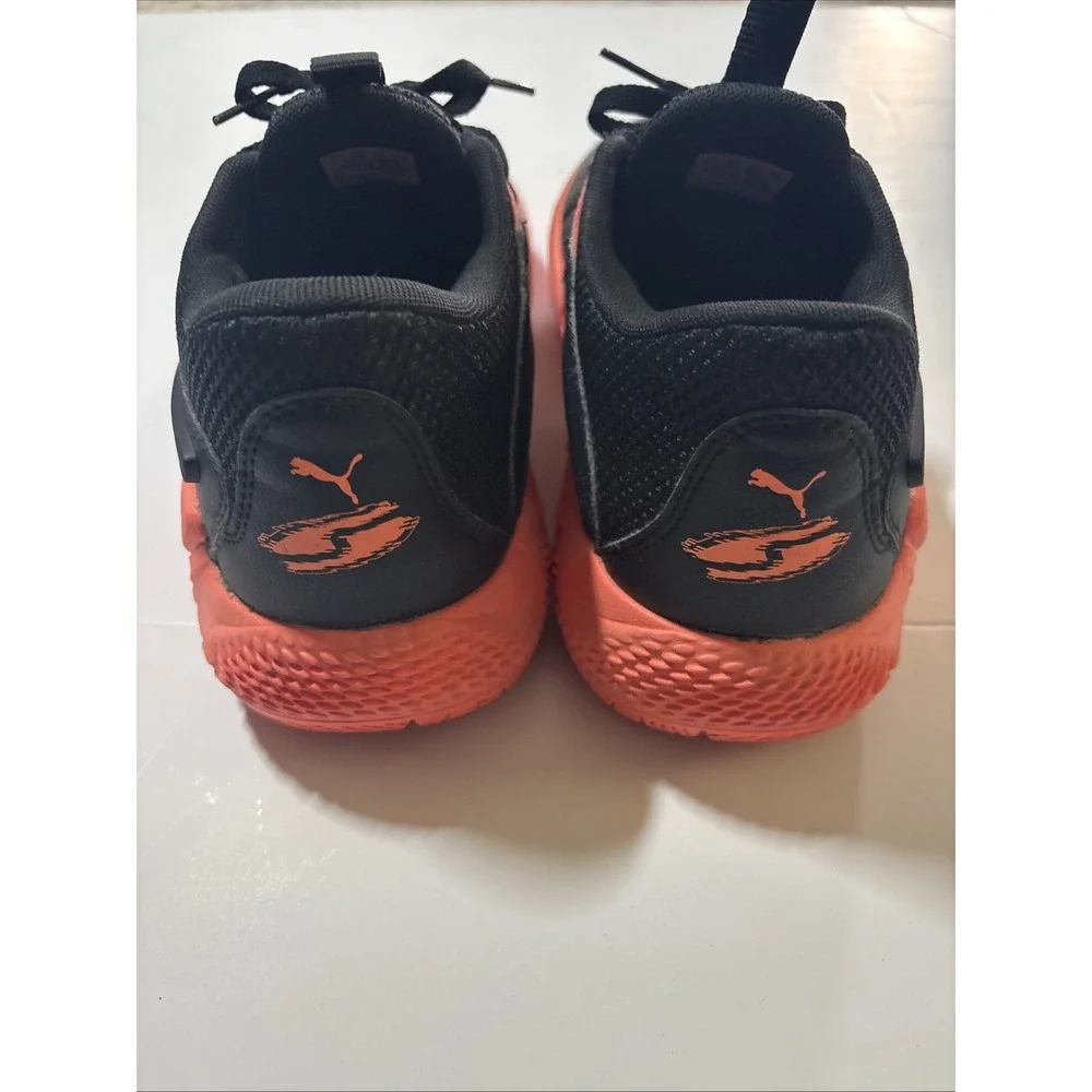 Puma Men's Black And Bright Orange Court Rider Chaos Slash Sneakers 9.5 EUC